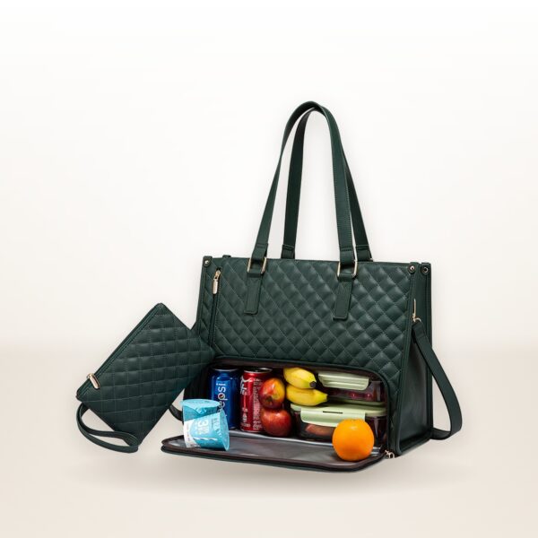 Fashionable Lunch Tote Bag Women's Thermal Insulation Lunch Box Leak-proof Crossbody Computer Storage Bag Quilted Large Capacity Handbag With Purse