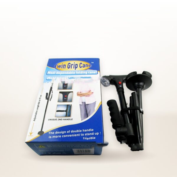 Tumbler Folding Crutch With Alarm LED Light Double Handle